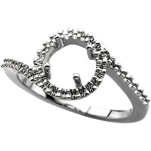 Micro Prong Set Ring Mounting for Round Gemstones 