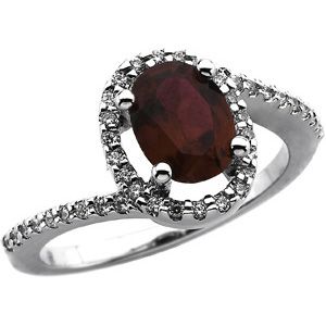 Micro Prong Set Ring Mounting for Gemstones with Oval Center