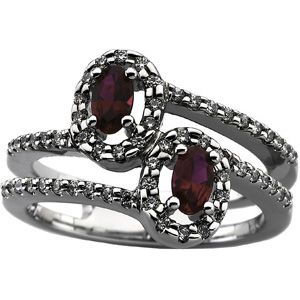 Micro Prong Set Ring Mounting for Gemstones with Oval Center