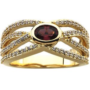 Micro Prong Set Ring Mounting for Gemstones with Oval Center