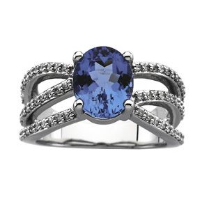 Micro Prong Set Ring Mounting for Gemstones with Oval Center