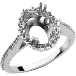 Ring Mounting for Oval Gemstone 