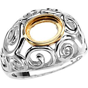 Ring Mounting for Oval Cabochon