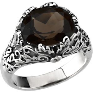 Ring Mounting for Oval Center with Patina Finish