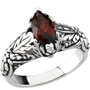 Ring Mounting for Marquise Center with Patina Finish