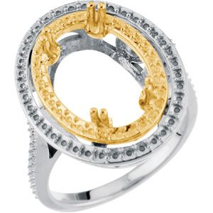 Ring Mounting for Oval Shape Gemstone