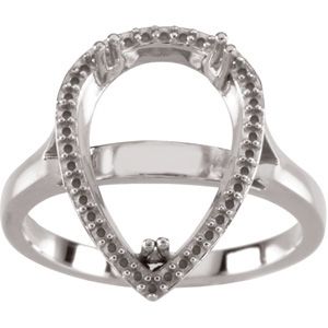 Ring Mounting for Pear Shape Gemstone