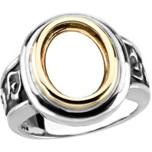 Ring Mounting with Calla Lily Design for Oval Gemstone
