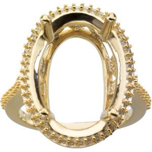 Ring Mounting for Oval Gemstone