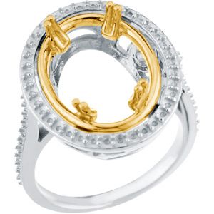 Ring Mounting for Oval Shape Gemstone