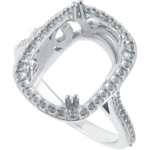 Accented Ring Mounting for Antique Cushion Center