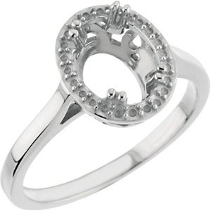 Ring Mounting for Oval Shape Gemstone