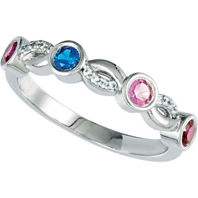 Round Stone Ring for Mothers
