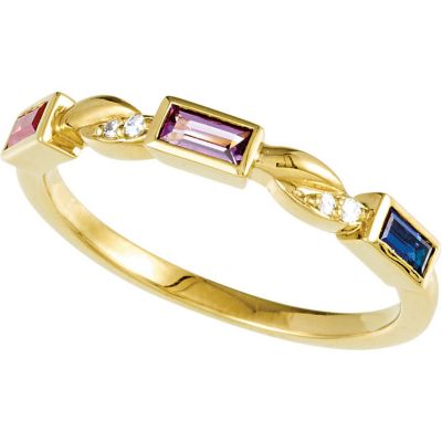 Baguette Stone Ring for Mothers