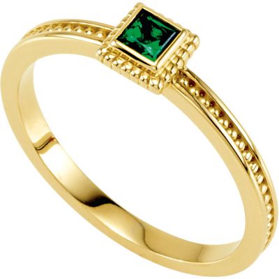 Square Stone Stackable Ring for Mothers