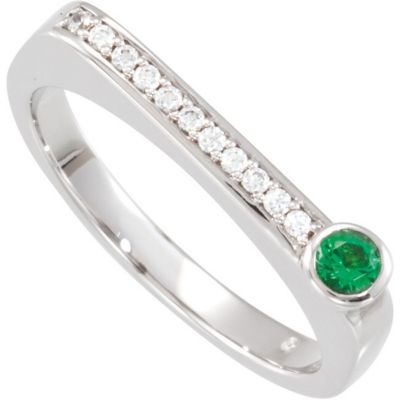 Round Stone Stackable Ring for Mothers