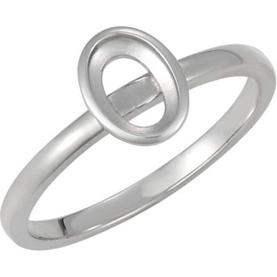 Stackable Ring Mounting for Oval Cabochon Stone