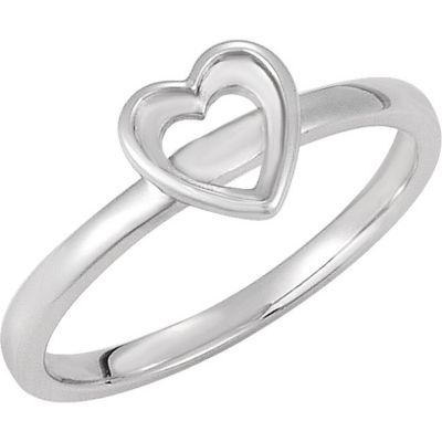 Stackable Ring Mounting for Heart Shape Cabochon Stone