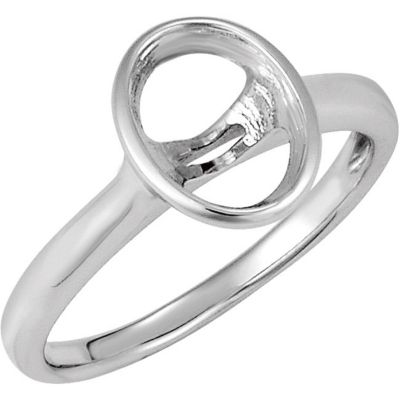 Stackable Ring Mounting for Oval Cabochon Stone