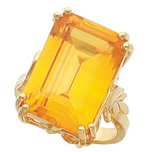 Ring Mounting for Emerald Shape Gemstone Solitaire
