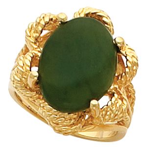 Oval Cabochon Solitaire Ring