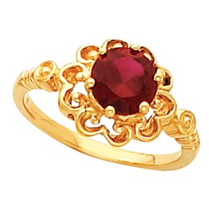 Scroll Design Ring Mounting for Round Gemstone Solitaire