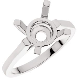 Ring Mounting for Round Gemstone Solitaire