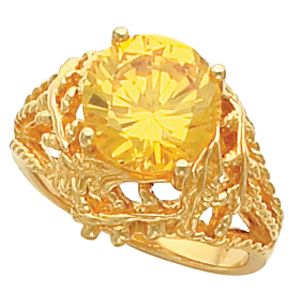 Openwork Ring Mounting for Round Gemstone Solitaire