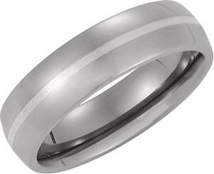 Titanium Band with Sterling Silver Inlay