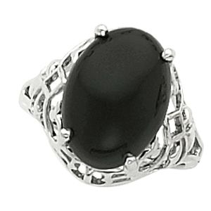 Ring Mounting for Oval Cabochon Gemstone 