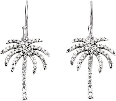 1/2 ct tw Diamond Palm Tree Earrings