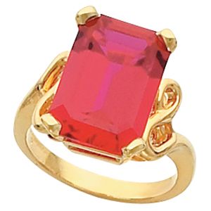 Ring Mounting for Emerald Shape Gemstone Solitaire
