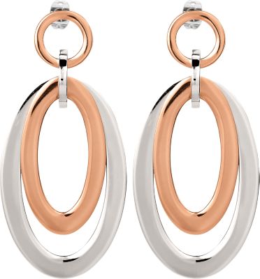 Stainless Steel Oval Earrings with Immerse Plating