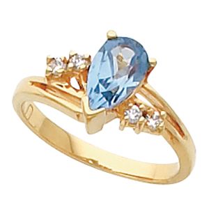Ring Mounting for Pear Shape Gemstone 