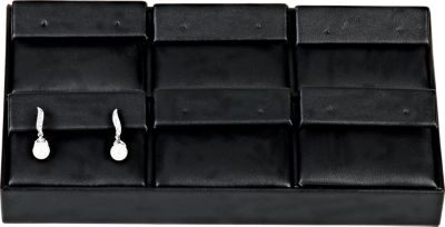 Black Leatherette 6-Earring Tray Display