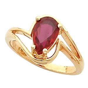 Ring Mounting for Pear Shape Gemstone Solitaire
