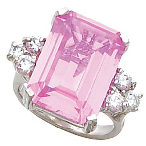 Accented Ring Mounting for Emerald/Octagon Center