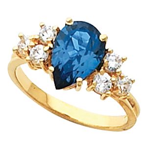 Ring Mounting for Pear Shape Gemstone 