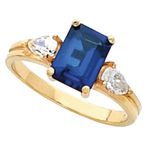 Accented Ring Mounting for Emerald/Octagon Center