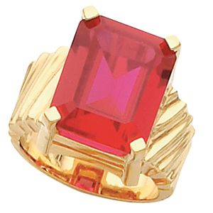 Ring Mounting for Emerald Shape Gemstone Solitaire
