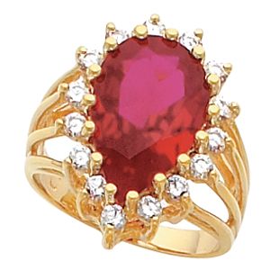 Ring Mounting for Pear Shape Gemstone 