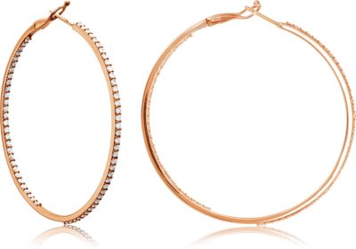 Diamond Hoop Earrings 14K Rose Gold