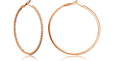Diamond Hoop Earrings 14K Rose Gold