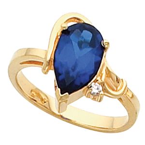 Ring Mounting for Pear Shape Gemstone Solitaire