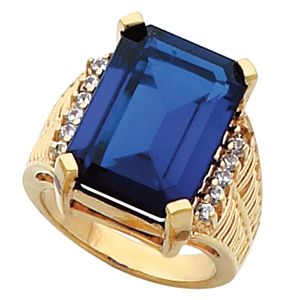 Accented Ring Mounting for Emerald/Octagon Center