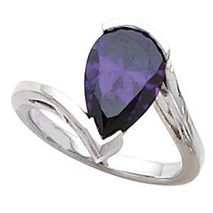 Ring Mounting for Pear Shape Gemstone Solitaire