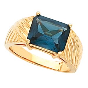 Ring Mounting for Emerald Shape Gemstone Solitaire