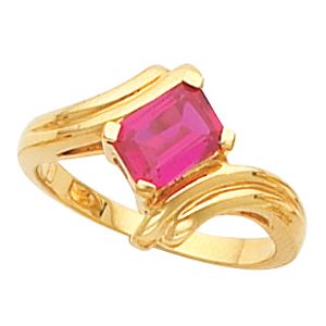 Ring Mounting for Emerald Shape Gemstone Solitaire