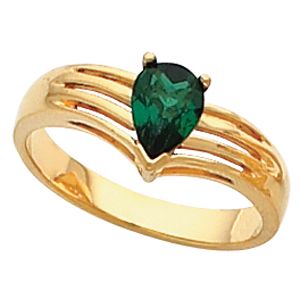 Ring Mounting for Pear Shape Gemstone Solitaire