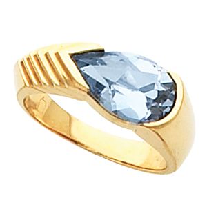 Ring Mounting for Pear Shape Gemstone Solitaire